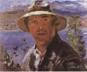 Lovis Corinth Self-Portrait in a Straw Hat Spain oil painting artist